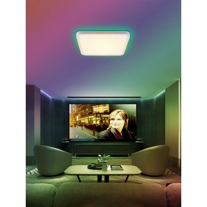 Immax NEO 07168-W40 - LED RGB+CCT Stmívatelné stropní svítidlo NEO LITE TUDO LED/50W/230V Wi-Fi Tuya bílá + dálkové ovládání