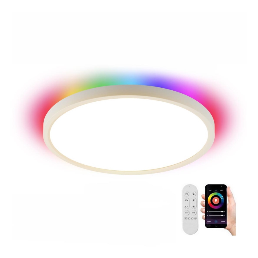 Immax NEO 07169-W60 - LED RGB+CCT Stmívatelné stropní svítidlo NEO LITE TUDO 65W/230V 2700-6500K Wi-Fi Tuya + dálkové ovládání bílá