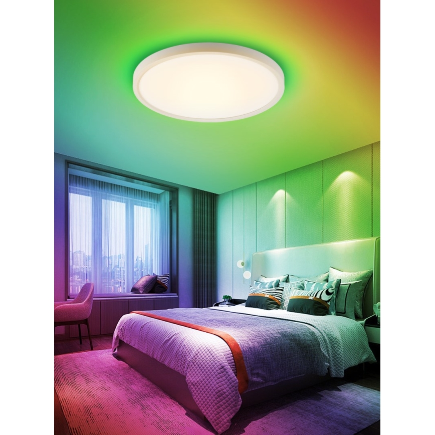 Immax NEO 07169-W60 - LED RGB+CCT Stmívatelné stropní svítidlo NEO LITE TUDO 65W/230V 2700-6500K Wi-Fi Tuya + dálkové ovládání bílá
