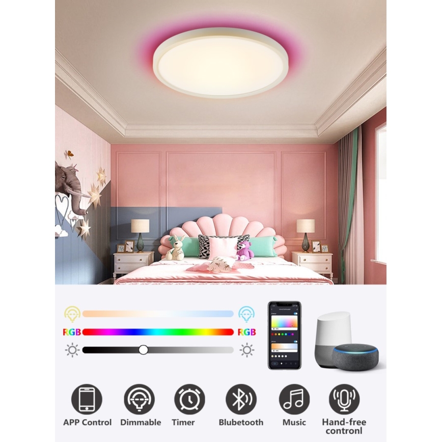 Immax NEO 07169-W60 - LED RGB+CCT Stmívatelné stropní svítidlo NEO LITE TUDO 65W/230V 2700-6500K Wi-Fi Tuya + dálkové ovládání bílá
