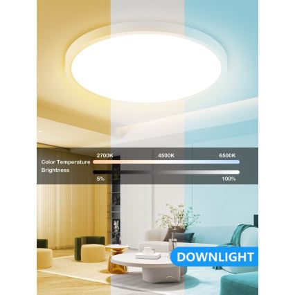 Immax NEO 07169-W60 - LED RGB+CCT Stmívatelné stropní svítidlo NEO LITE TUDO 65W/230V 2700-6500K Wi-Fi Tuya + dálkové ovládání bílá