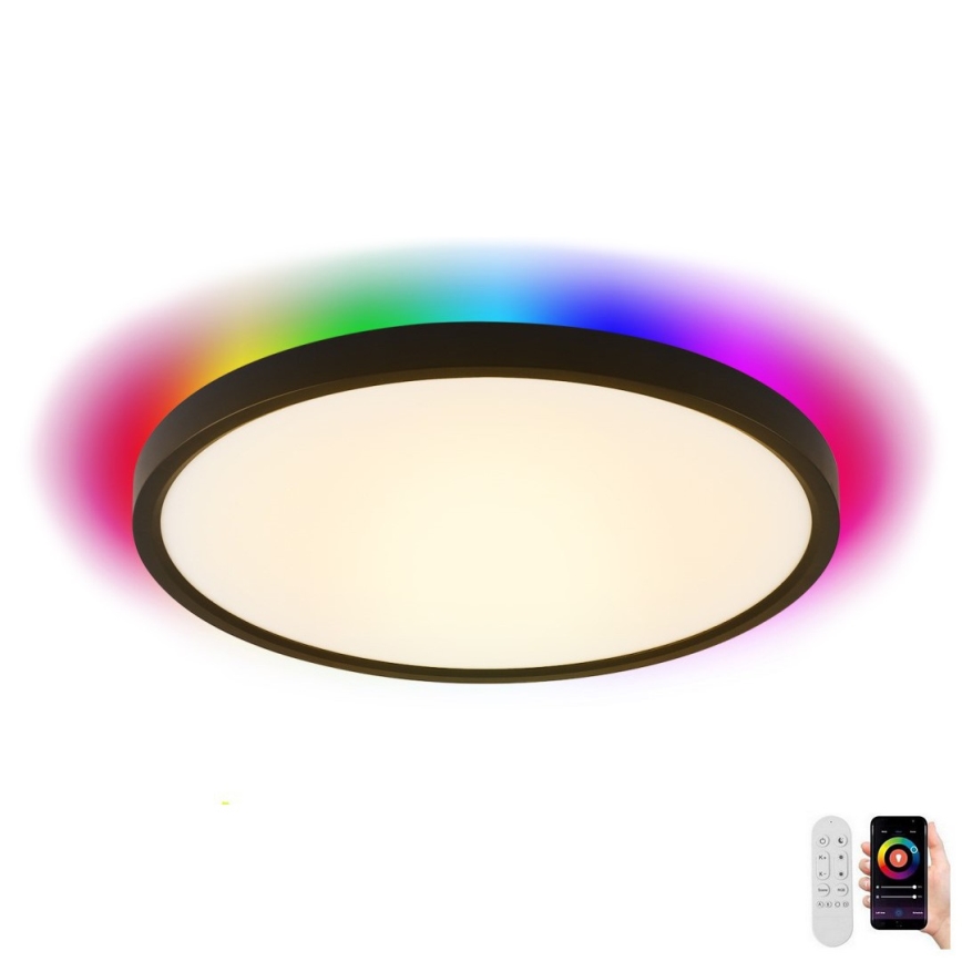 Immax NEO 07170-B60 - LED RGB+CCT Stmívatelné stropní svítidlo NEO LITE TUDO LED/65W/230V 2700-6500K Wi-Fi Tuya černá + dálkové ovládání
