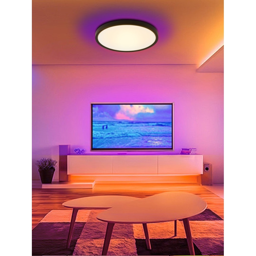 Immax NEO 07170-B60 - LED RGB+CCT Stmívatelné stropní svítidlo NEO LITE TUDO LED/65W/230V 2700-6500K Wi-Fi Tuya černá + dálkové ovládání