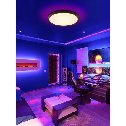 Immax NEO 07170-B60 - LED RGB+CCT Stmívatelné stropní svítidlo NEO LITE TUDO LED/65W/230V 2700-6500K Wi-Fi Tuya černá + dálkové ovládání