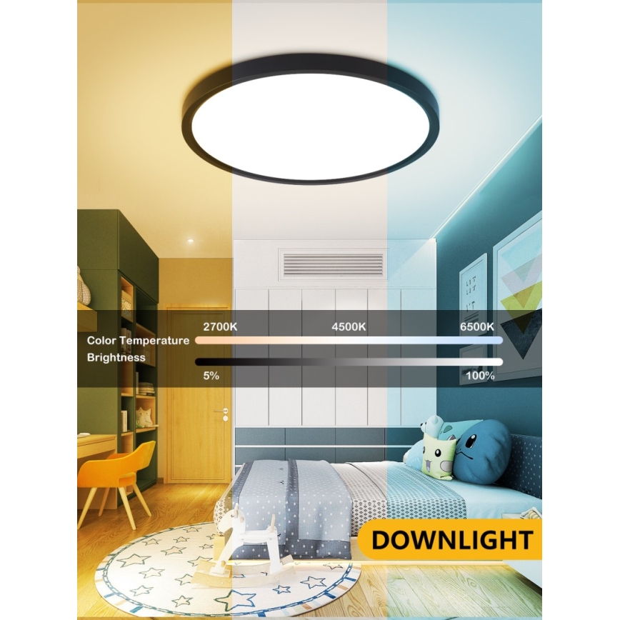 Immax NEO 07170-B60 - LED RGB+CCT Stmívatelné stropní svítidlo NEO LITE TUDO LED/65W/230V 2700-6500K Wi-Fi Tuya černá + dálkové ovládání