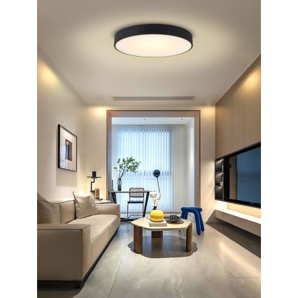 Immax NEO 07203L-LED Stmívatelné stropní svítidlo RONDATE 65W/230V 3000-6000K Tuya černá + dálkové ovládání