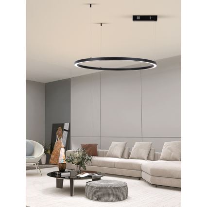 Immax NEO 07215L - LED Stmívatelný lustr na lanku FINO LED/60W/230V 80 cm černá Tuya + dálkové ovládání