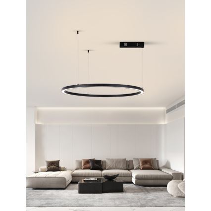 Immax NEO 07215L - LED Stmívatelný lustr na lanku FINO LED/60W/230V 80 cm černá Tuya + dálkové ovládání