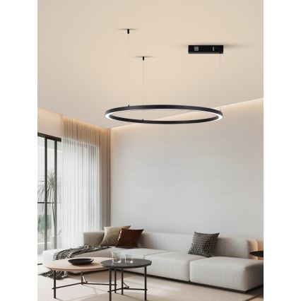 Immax NEO 07215L - LED Stmívatelný lustr na lanku FINO LED/60W/230V 80 cm černá Tuya + dálkové ovládání