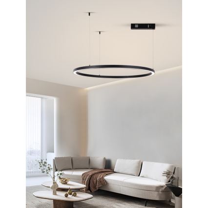 Immax NEO 07215L - LED Stmívatelný lustr na lanku FINO LED/60W/230V 80 cm černá Tuya + dálkové ovládání