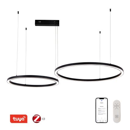 Immax NEO 07216L - LED Stmívatelný lustr na lanku FINO LED/93W/230V 60/80cm černá Tuya + dálkové ovládání