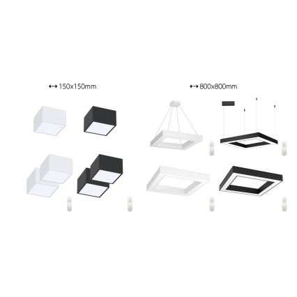 Immax NEO 07239L - LED Stmívatelné stropní svítidlo CANTO LED/60W/230V černá Tuya + dálkové ovládání