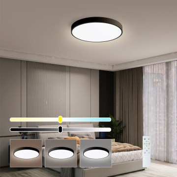 Immax NEO 07248L - LED Stmívatelné stropní svítidlo NEO LITE SEMPLICI LED/36W/230V 3000-6000K pr. 40 cm Wi-Fi Tuya černá + dálkové ovládání