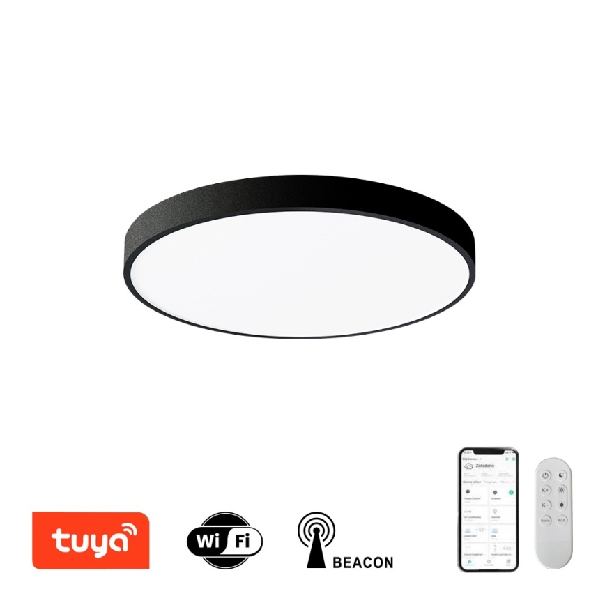 Immax NEO 07248L - LED Stmívatelné stropní svítidlo NEO LITE SEMPLICI LED/36W/230V 3000-6000K Wi-Fi Tuya černá + dálkové ovládání