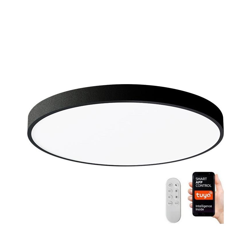 Immax NEO 07249L - LED Stmívatelné stropní svítidlo NEO LITE SEMPLICI LED/48W/230V 3000-6000K Wi-Fi Tuya černá + dálkové ovládání