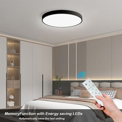 Immax NEO 07249L - LED Stmívatelné stropní svítidlo NEO LITE SEMPLICI LED/48W/230V 3000-6000K Wi-Fi Tuya černá + dálkové ovládání