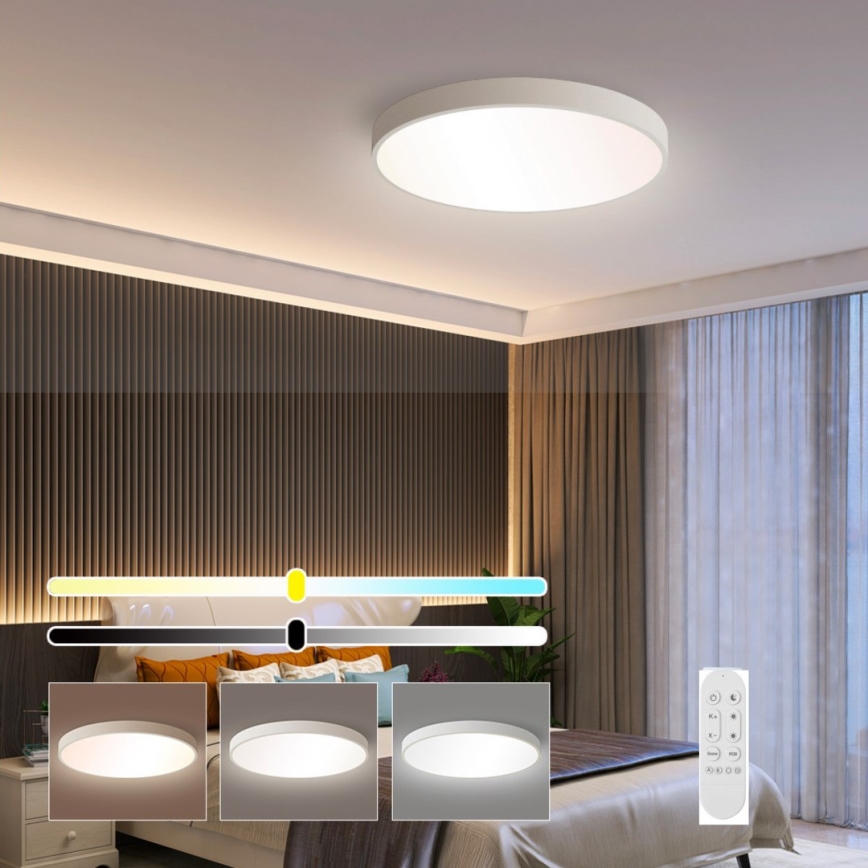 Immax NEO 07251L - LED Stmívatelné stropní svítidlo NEO LITE SEMPLICI LED/36W/230V 3000-6000K pr. 40 cm Wi-Fi Tuya bílá + dálkové ovládání