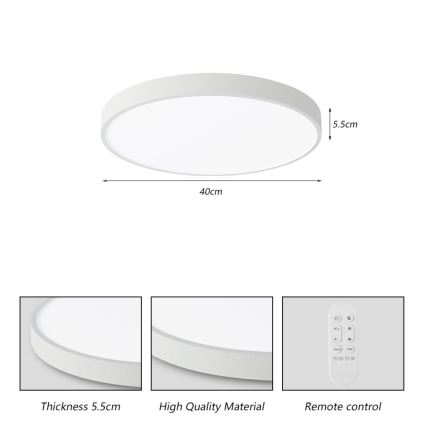 Immax NEO 07251L - LED Stmívatelné stropní svítidlo NEO LITE SEMPLICI LED/36W/230V 3000-6000K pr. 40 cm Wi-Fi Tuya bílá + dálkové ovládání