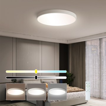 Immax NEO 07252L - LED Stmívatelné stropní svítidlo NEO LITE SEMPLICI LED/48W/230V 3000-6000K pr. 50 cm Wi-Fi Tuya bílá + dálkové ovládání