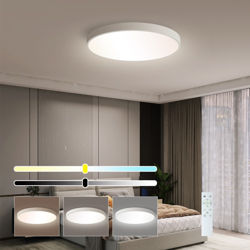 Immax NEO 07252L - LED Stmívatelné stropní svítidlo NEO LITE SEMPLICI LED/48W/230V 3000-6000K Wi-Fi Tuya bílá + dálkové ovládání