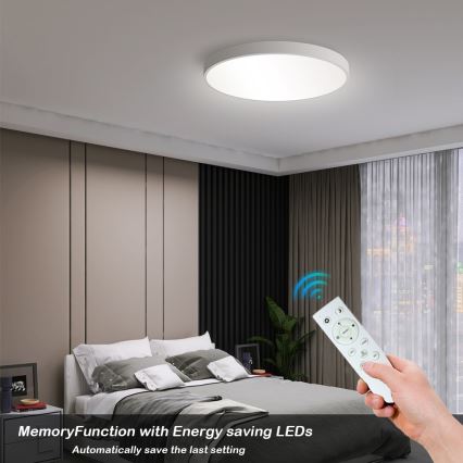 Immax NEO 07252L - LED Stmívatelné stropní svítidlo NEO LITE SEMPLICI LED/48W/230V 3000-6000K Wi-Fi Tuya bílá + dálkové ovládání