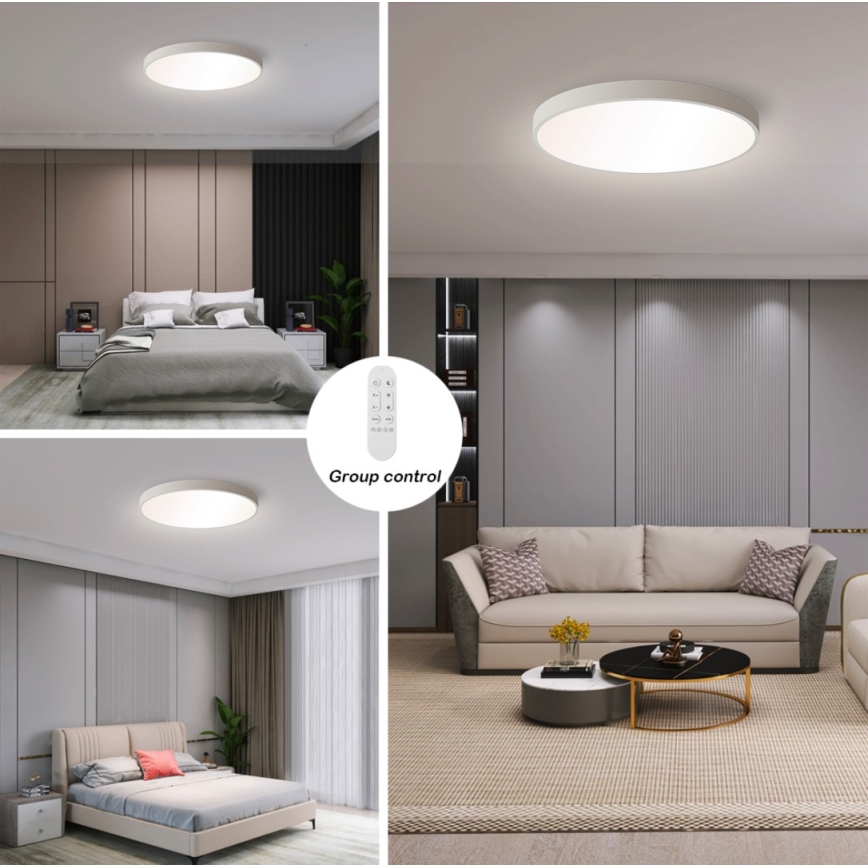 Immax NEO 07252L - LED Stmívatelné stropní svítidlo NEO LITE SEMPLICI LED/48W/230V 3000-6000K Wi-Fi Tuya bílá + dálkové ovládání