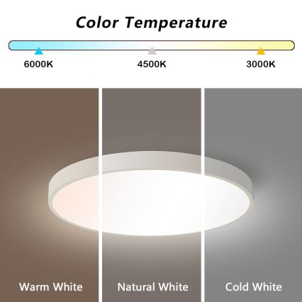 Immax NEO 07252L - LED Stmívatelné stropní svítidlo NEO LITE SEMPLICI LED/48W/230V 3000-6000K Wi-Fi Tuya bílá + dálkové ovládání