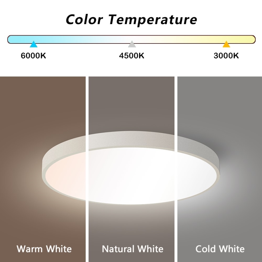 Immax NEO 07252L - LED Stmívatelné stropní svítidlo NEO LITE SEMPLICI LED/48W/230V 3000-6000K Wi-Fi Tuya bílá + dálkové ovládání