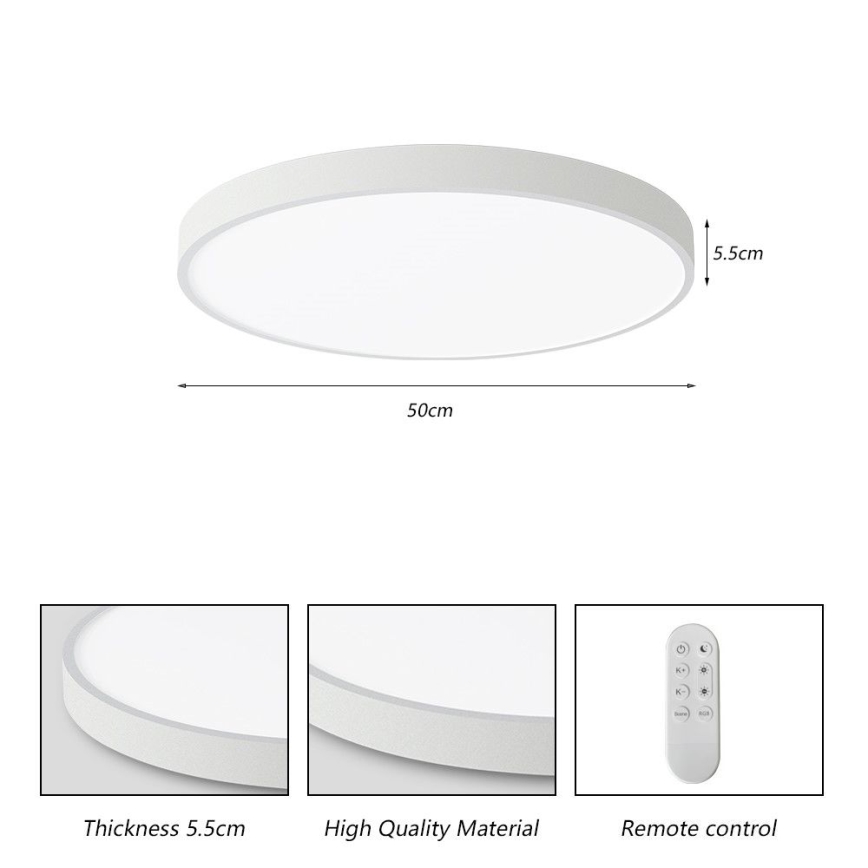 Immax NEO 07252L - LED Stmívatelné stropní svítidlo NEO LITE SEMPLICI LED/48W/230V 3000-6000K Wi-Fi Tuya bílá + dálkové ovládání