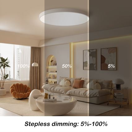 Immax NEO 07253L - LED Stmívatelné stropní svítidlo NEO LITE SEMPLICI LED/60W/230V 3000-6000K Wi-Fi Tuya bílá + dálkové ovládání