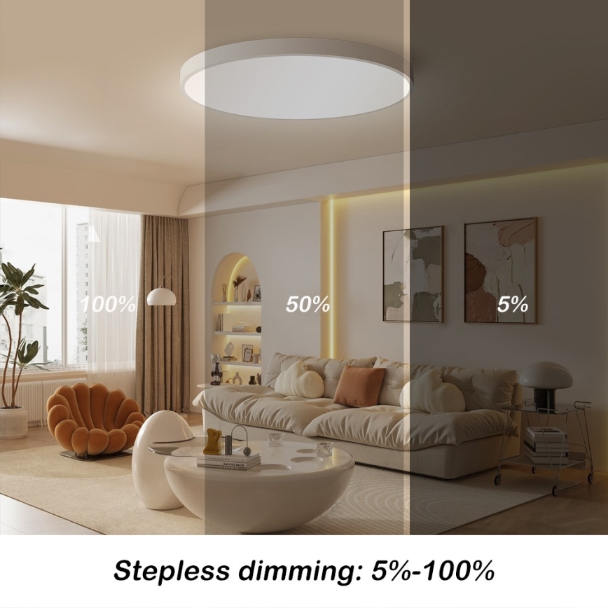Immax NEO 07253L - LED Stmívatelné stropní svítidlo NEO LITE SEMPLICI LED/60W/230V 3000-6000K Wi-Fi Tuya bílá + dálkové ovládání