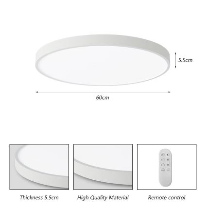 Immax NEO 07253L - LED Stmívatelné stropní svítidlo NEO LITE SEMPLICI LED/60W/230V 3000-6000K Wi-Fi Tuya bílá + dálkové ovládání