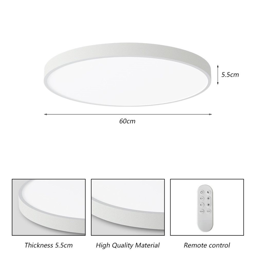 Immax NEO 07253L - LED Stmívatelné stropní svítidlo NEO LITE SEMPLICI LED/60W/230V 3000-6000K Wi-Fi Tuya bílá + dálkové ovládání