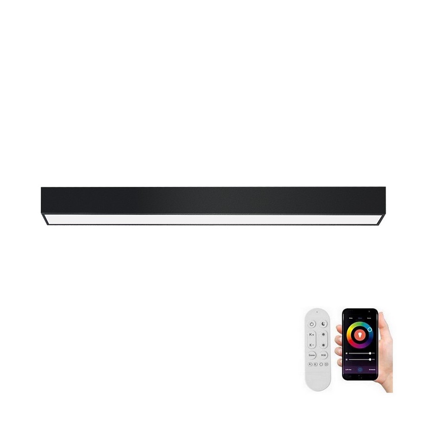 Immax NEO 07255L - LED Stmívatelné stropní svítidlo NEO LITE LUNGO LED/20W/230V 3000-6000K Wi-Fi Tuya černá + dálkové ovládání