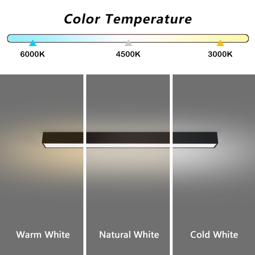 Immax NEO 07255L - LED Stmívatelné stropní svítidlo NEO LITE LUNGO LED/20W/230V 3000-6000K Wi-Fi Tuya černá + dálkové ovládání