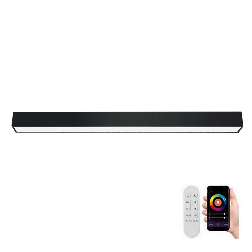 Immax NEO 07256L - LED Stmívatelné stropní svítidlo NEO LITE LUNGO LED/38W/230V 3000-6000K Wi-Fi Tuya černá + dálkové ovládání