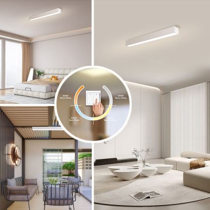 Immax NEO 07258L - LED Stmívatelné stropní svítidlo NEO LITE LUNGO LED/29W/230V 3000-6000K Wi-Fi Tuya bílá + dálkové ovládání