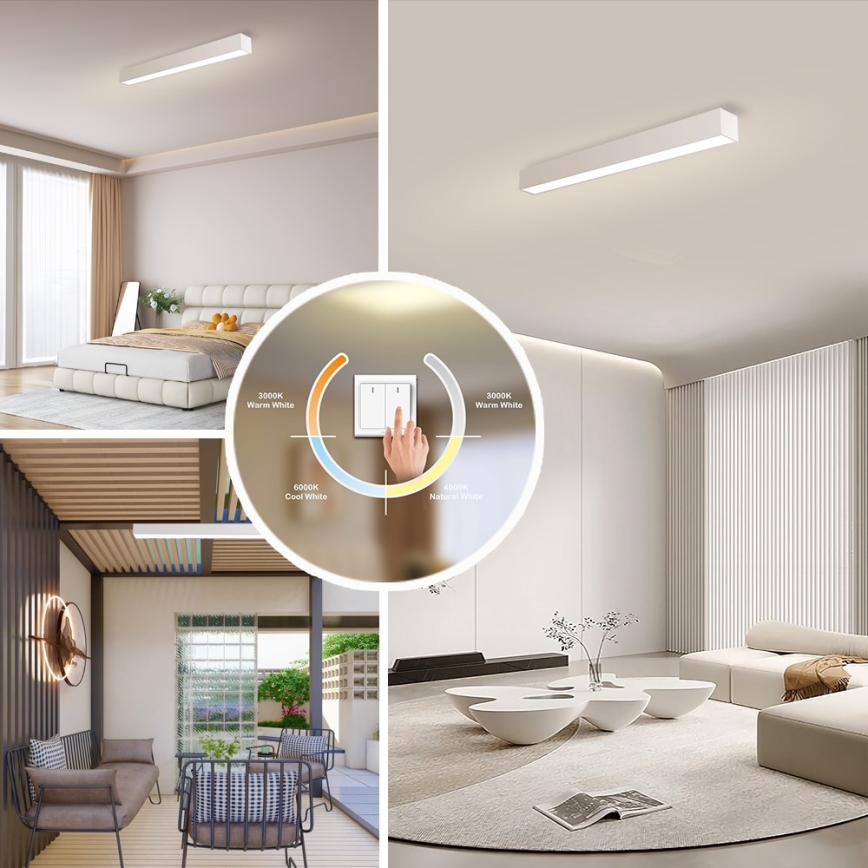 Immax NEO 07258L - LED Stmívatelné stropní svítidlo NEO LITE LUNGO LED/29W/230V 3000-6000K Wi-Fi Tuya bílá + dálkové ovládání
