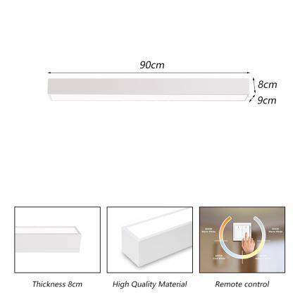 Immax NEO 07258L - LED Stmívatelné stropní svítidlo NEO LITE LUNGO LED/29W/230V 3000-6000K Wi-Fi Tuya bílá + dálkové ovládání