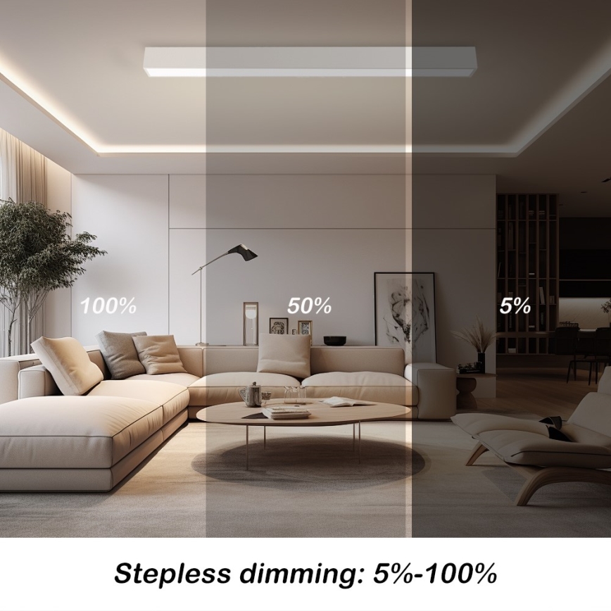 Immax NEO 07259L - LED Stmívatelné stropní svítidlo NEO LITE LUNGO LED/38W/230V 3000-6000K Wi-Fi Tuya bílá + dálkové ovládání