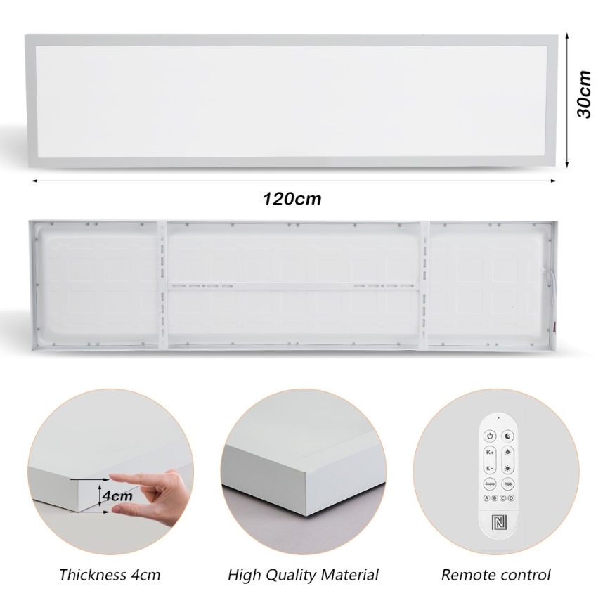 Immax NEO 07276L - LED Stmívatelné koupelnové stropní svítidlo NEO LITE FRAME LED/50W/230V IP44 Wi-Fi Tuya + dálkové ovládání bílá