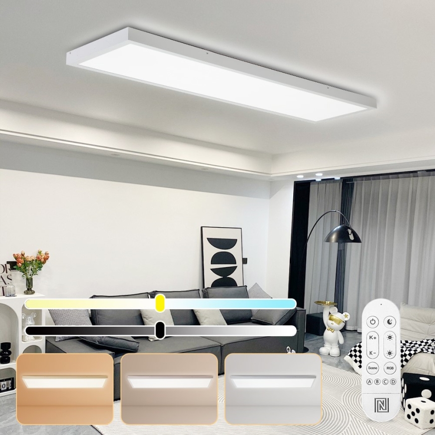 Immax NEO 07276L - LED Stmívatelné koupelnové stropní svítidlo NEO LITE FRAME LED/50W/230V IP44 Wi-Fi Tuya + dálkové ovládání bílá