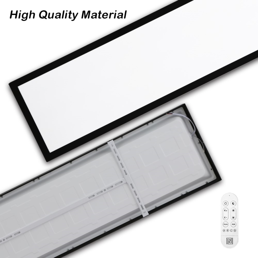 Immax NEO 07278L - LED Stmívatelné koupelnové stropní svítidlo NEO LITE FRAME LED/50W/230V IP44 Wi-Fi Tuya + dálkové ovládání černá