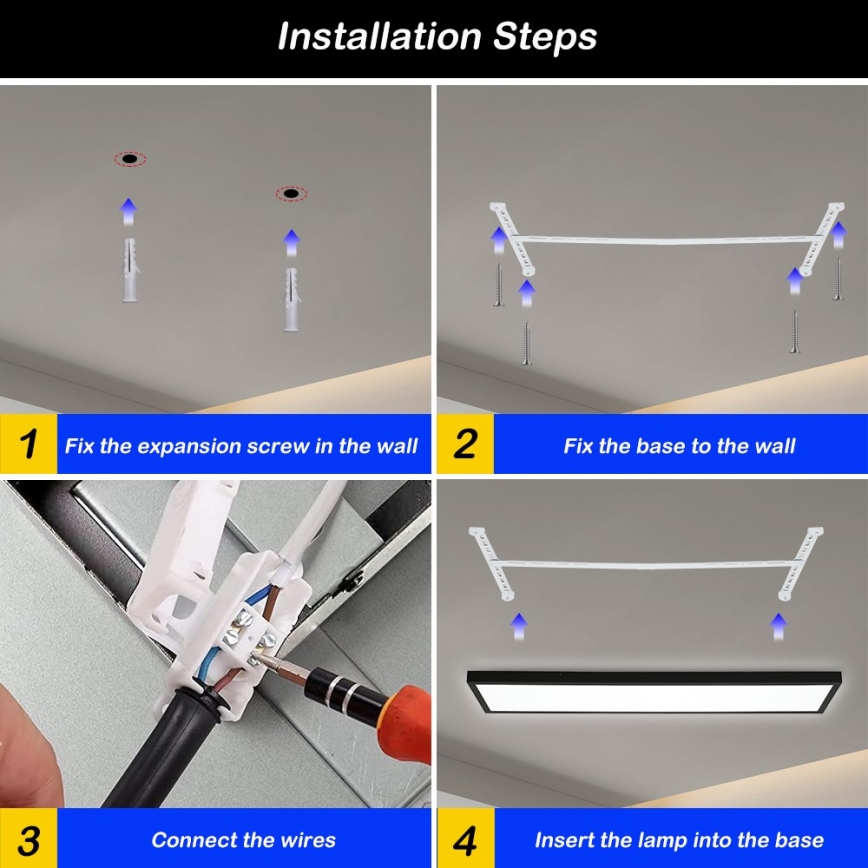 Immax NEO 07278L - LED Stmívatelné koupelnové stropní svítidlo NEO LITE FRAME LED/50W/230V IP44 Wi-Fi Tuya + dálkové ovládání černá