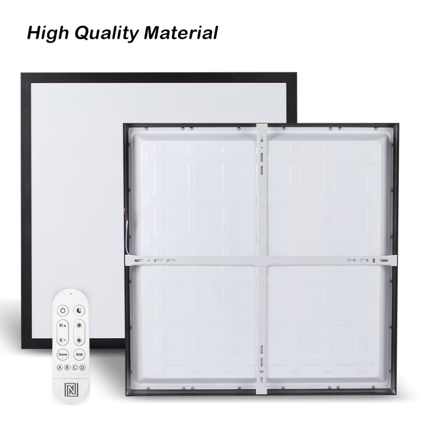 Immax NEO 07279L - LED Stmívatelné koupelnové stropní svítidlo NEO LITE FRAME LED/50W/230V IP44 Wi-Fi Tuya + dálkové ovládání černá