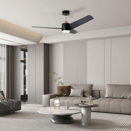 Immax NEO 07280L - LED Stmívatelný stropní ventilátor BEAUTY LED/18W/230V Wi-Fi Tuya černá + dálkové ovládání