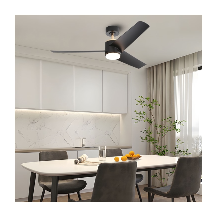 Immax NEO 07280L - LED Stmívatelný stropní ventilátor BEAUTY LED/18W/230V Wi-Fi Tuya černá + dálkové ovládání