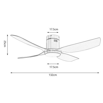 Immax NEO 07282L - LED+CCT Stmívatelný stropní ventilátor PURE LED/24W/230V 3000/4000/6000K Wi-Fi Tuya + dálkové ovládání