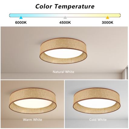 Immax NEO 07288L - LED+CCT Stmívatelné stropní svítidlo LONA LED/36W/230V 3000-6000K Wi-Fi Tuya pr. 45,5 cm + dálkové ovládání