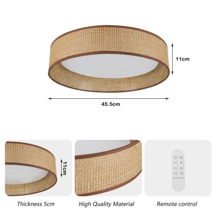 Immax NEO 07288L - LED+CCT Stmívatelné stropní svítidlo LONA LED/36W/230V 3000-6000K Wi-Fi Tuya pr. 45,5 cm + dálkové ovládání